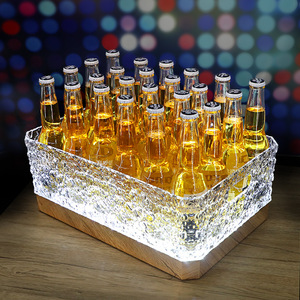 Cubo de hielo cuadrado iluminado con LED, enfriador de cerveza de plástico para fiestas con diseño de frutas, para bar, KTV, tina para bebidas - Product Image 2