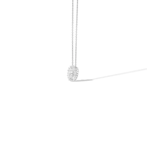 Collier pendentif classique en diamant taille ovale avec halo, fabriqué en or massif 18 carats, bijou élégant pour mariage et fiançailles pour femme - Product Image 2