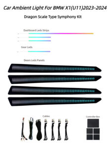 BMW X1 U11 2023-2024に最適なシンフォニーカーアンビエントライトインテリア雰囲気カーアクセサリートリムドラゴンスケールパネル - Product Image 2