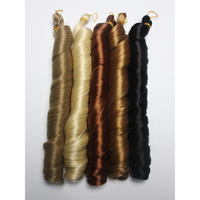 Extensions de cheveux synthétiques tressées au crochet, couleur brun doré, 22-28 pouces, bouclées à la française, élastiques, résistantes à la chaleur