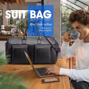 High Quality Travel Suit <strong>Bag</strong> Business Men Vintage Weekender <strong>Bag</strong> Carry on Leather <strong>Garment</strong> Duffel <strong>Bag</strong> - Product Image 5