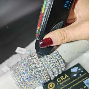 Wuzhou Yingtuo Bijoux Prix de gros 925 <span class=keywords><strong>Argent</strong></span> Moissanite Tennis <span class=keywords><strong>Bracelet</strong></span> Collier pour Cadeau - Product Image 5