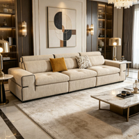 Ensemble de canapés sectionnels compacts et durables en toile, garnissage en éponge, design carré moderne, gain de place pour les petits appartements et villas