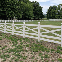 Clôture pour chevaux en PVC blanc, panneaux de clôture en vinyle à 4 rails, 4,9 pieds de haut x 8 pieds de large, écologique, résistant aux intempéries, anti-UV, pour ferme et cour
