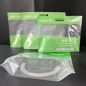 Sacs refermables à fermeture éclair en PET/CPP imprimés en héliogravure, résistants à l'humidité, de qualité alimentaire, pour l'emballage des carottes, des haricots verts et des aubergines - Product Image 2