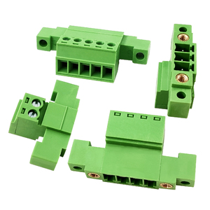 3.50mm Pitch Feed Through-Wall Double Flange Screw <b>Terminal</b> Block - Male-Female Solderless In-Line Connector Set 2-24P - Product Image 4