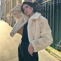 Dropshipping 2024 Vêtements d'hiver pour femmes Vêtements chauds Veste en fourrure à capuche courte de haute qualité Manteau en fausse fourrure pour femmes