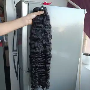 Human Hair Vietnamese Double Drawn Burmese Curly Weft Hair No Shedding No Tangle Length From 6" to 34" Made In Vietnam