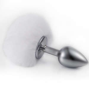 Lapin boule ronde <span class=keywords><strong>Plug</strong></span> Anal multicolore queue de lapin en peluche fourrure floue godemichet Anal métal Anal Sex Toy - Product Image 3