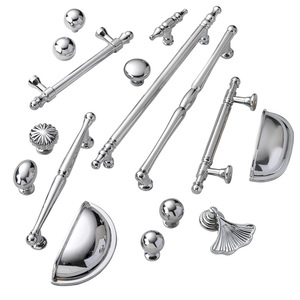 LGEDIS Bright Chrome Drawer Handles French Style Zinc Alloy Cabinet Hardware <b>Wardrobe</b> Door Knobs - Product Image 3