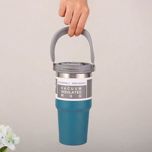20oz 30oz Ice Vacuum Insulated Water <b>Bottle</b> <b>Coffee</b> Tumbler Flow Tumbler With Flip Straw and Handle - Product Image 1