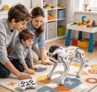 Chien robot télécommandé RC, chiot interactif programmable, jouet électronique pour enfants, cadeau pour garçons