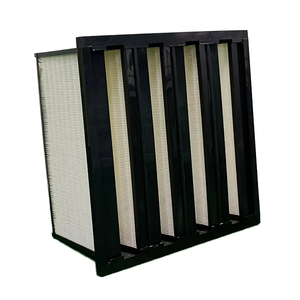 โมดูลกรองอากาศแบบกรองฝุ่น Hepa V-bank พร้อ<span class=keywords><strong>ม</strong></span>โครงเหล็กชุบสังกะสี สำหรับระบบปรับ<span class=keywords><strong>อากาศ</strong></span>ศูนย์<span class=keywords><strong>ข้อมูล</strong></span>และโรงงานอิเล็กทรอนิกส์ - Product Image 1