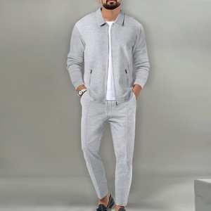 Conjunto Casual de Otoño <span class=keywords><strong>para</strong></span> <span class=keywords><strong>Hombre</strong></span>: Chaqueta Cardigan Slim con Cuello Solapa y Bolsillos con Cremallera, y Pantalones - Product Image 5