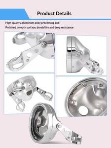 ラーフーズ <span class=keywords><strong>LED</strong></span>ヘッドライトハウジングバケット 7インチライトシェル ダビッドソン汎用 バイクブラケットセット 中国製 - Product Image 5