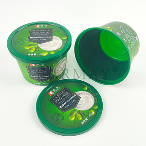 KARMAY BabaGhanouj Organic 400g 2OZ <b>Food</b> Grade <b>Plastic</b> <b>Container</b> Cylinder Shape PP Material IML Printing - Product Image 3