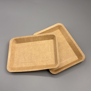 Bandeja de comida rectangular desechable a prueba de fugas, plato de papel biodegradable para restaurantes, fiestas y catering - Product Image 3