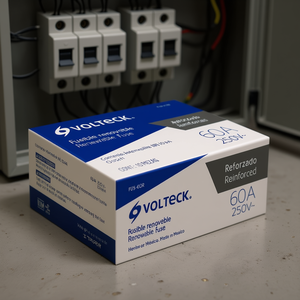 Fusible à cartouche renforcé Volteck FUS-60R 60A 250V, haute performance, boîtier H, fabriqué au Mexique - Product Image 2