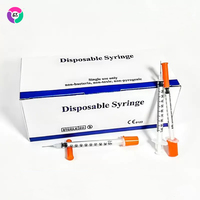 Seringue d'insuline vétérinaire jetable en plastique stérile de 0,3 ml/0,5 ml/1 ml*29 g/30 g/31 g*13 mm/8 mm/6 mm pour porcs/chèvres