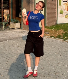 Premium Custom Logo <b>Khaki</b> <b>Shorts</b> For <b>Women</b> Casual Work Wear High Quality Vietnam Clothing Manufacturer Wholesale - Product Image 1