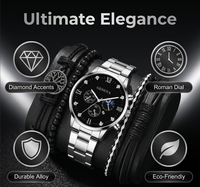 Montre-bracelet de luxe à quartz 3 pièces pour homme, style sport et affaires, grand cadran, ancre, gouvernail, calendrier, bracelet 20 mm, verre