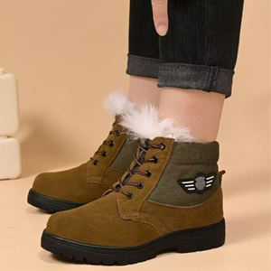 Wholesale Classic Lace-Up Leather Ankle <strong>Boots</strong> Men'<strong>s</strong> <strong>Women's</strong> Winter Hiking <strong>Combat</strong> <strong>Boots</strong> Comfortable Outdoor Warm Snow Shoes - Product Image 3