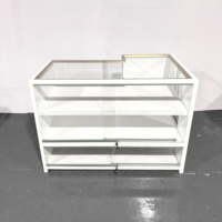 Vitrine de comptoir pour bijouterie, présentoir à bijoux blanc avec tiroir et éclairage LED, pour magasins de luxe