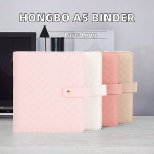 Hongbo Best Seller <strong>Quilted</strong> Pebble Leather Filing 6 Gold Ring A5 Photocard <strong>Binder</strong> 100 Day Challenge <strong>Binder</strong> Leather Envelopes - Product Image 2