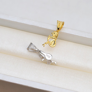 Collar de Perlas con Colgante de Flor Barroca de Plata S925 Hecho a Mano para Mujer, Nuevo 1410-DIY, Accesorio Vacío - Product Image 4