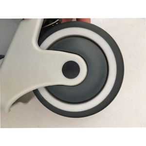 5 Zoll Gesamt bremse Krankenhaus bett rolle mit <span class=keywords><strong>TPR</strong></span> Rad medizinische Ausrüstung Werkzeug wagen Nachlauf 125mma Krankenhaus wagen Rollen rad - Product Image 5