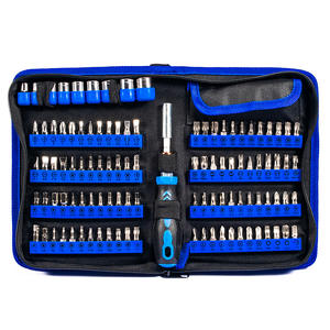 Jeu de tournevis Kyocera 110-en-1 avec embouts magnétiques en acier CRV pour la réparation à domicile et automobile, avec sac en tissu - Product Image 2