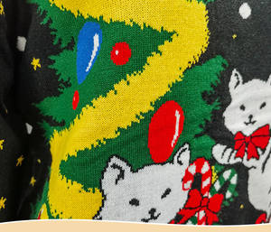 Nouveau <span class=keywords><strong>pull</strong></span> Jacquard Station européenne à manches longues pour femmes en vrac <span class=keywords><strong>pull</strong></span> <span class=keywords><strong>de</strong></span> Noël tricoté en <span class=keywords><strong>chat</strong></span> épissé en usine - Product Image 4