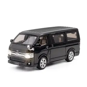 1:32 TOYOTA HIACE KDH Van bus giocattolo modello pressofuso per bambini 16.5cm tirare indietro auto di simulazione in metallo con suono/luce/giocattoli in lega