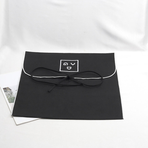 Grande pochette enveloppe en toile de coton noire pour vêtements et lingerie, personnalisable avec logo et taille, sac anti-poussière - Product Image 2