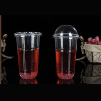 Gobelets en plastique transparent 12oz 16oz 24oz en PET haute transparence pour boissons froides avec couvercles plats/dôme, impression couleur personnalisée, vente en gros pour lait