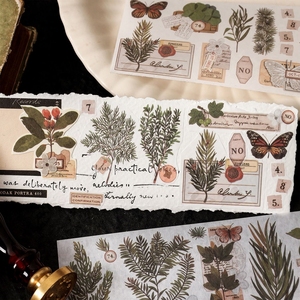 Cinta Decorativa de Papel Washi de la Serie Concepto Plantas Silvestres de Intouch.me, Estilo Retro Iluminado, Material Decorativo para Agendas - Product Image 2