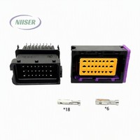Connecteur automobile étanche 24 voies HCCPHPE24BKA90F IP68, connecteur mâle hybride SICMA 1,5 2,8 mm à traversée de trou à souder
