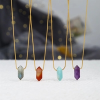 Collar de acero inoxidable con diseño nuevo al por mayor, con cuentas de piedra natural de aventurina verde y ojo de tigre, joyería para mujer
