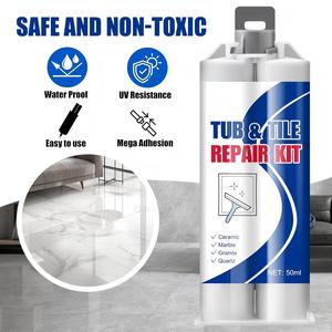 Kit di Riparazione per Ceramica, Acrilico, Fibra di Vetro e <span class=keywords><strong>Marmo</strong></span>, per Riparare Graffi, Scheggiature, Ammaccature e Fori su Piastrelle e Vasche da Bagno - Product Image 2