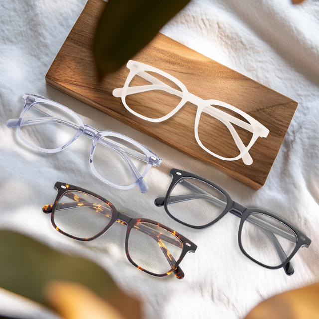 OEM & ODM High-End Unisex Acetate Reading Glasses New Fashionable Optical Frame Solid Acetate with Diamond Face Shape