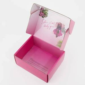 Boîte d'expédition pliable en carton ondulé rose de haute qualité avec logo personnalisé imprimé, idéale pour l'envoi de colis aériens - Product Image 1