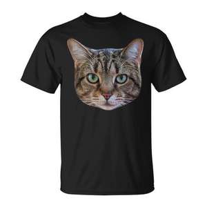 Camiseta para Amantes de Gatos Tabby Marrones, para Dueños de Gatos y Mamás, Ropa Promocional para Amantes de Gatos - Product Image 1