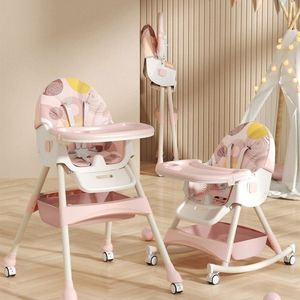Silla de Alimentación para Bebés Pu, Silla Alta con Reposapiés, Bandeja Extraíble, Superficie Fácil de Limpiar para la Hora de Comer del Bebé - Product Image 5
