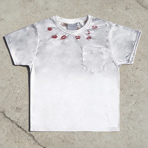 Camiseta de algodón grueso unisex con estampado personalizado y bolsillo, estilo streetwear vintage, corte holgado y oversize - Product Image 2