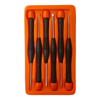 Kit de 6 tournevis de précision DIY, finition chromée, acier au carbone, cruciforme et plat, mini-outils de réparation pour électronique, montres et lunettes