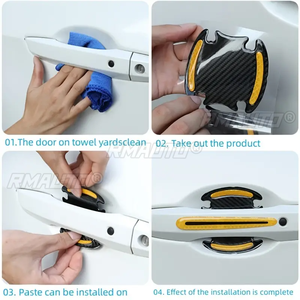 Juego de 8 Protectores para Manijas de Puerta de Coche, Adhesivos Reflectantes para Protección de la Manija y la Zona de la Puerta, Adhesivos Antiarañazos y de Advertencia - Product Image 5