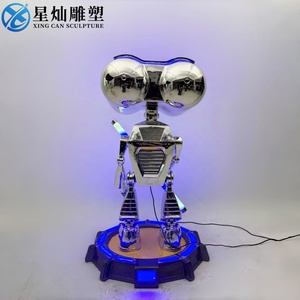 Estatua de Robot de Fibra de Vidrio Electrochapada al Vacío, Estilo Walle, Personaje de Película, Decoración para el Hogar, Artículo Coleccionable, Regalo - Product Image 3