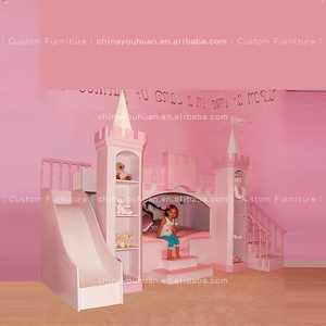 Cama <span class=keywords><strong>de</strong></span> Princesa, Castillo <span class=keywords><strong>de</strong></span> Ensueño <span class=keywords><strong>para</strong></span> <span class=keywords><strong>Niñas</strong></span>, Cama Litera Rosa con Tobogán, Cama <span class=keywords><strong>de</strong></span> Madera Maciza <span class=keywords><strong>para</strong></span> <span class=keywords><strong>Niñas</strong></span>, Cama Multifuncional Tipo Casa <span class=keywords><strong>de</strong></span> Juegos, Personalizable - Product Image 3