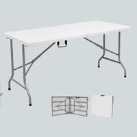Langlebiger starker billiger 4FT/5FT/6FT/8FT tragbarer rechteckiger Kunststoff-Klapptisch für den Außenbereich