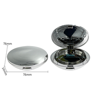 Nouvelle boîte compacte à poudre ronde argentée 4G avec couvercle rabattable, boîte vide en plastique pour blush, emballage cosmétique avec miroir